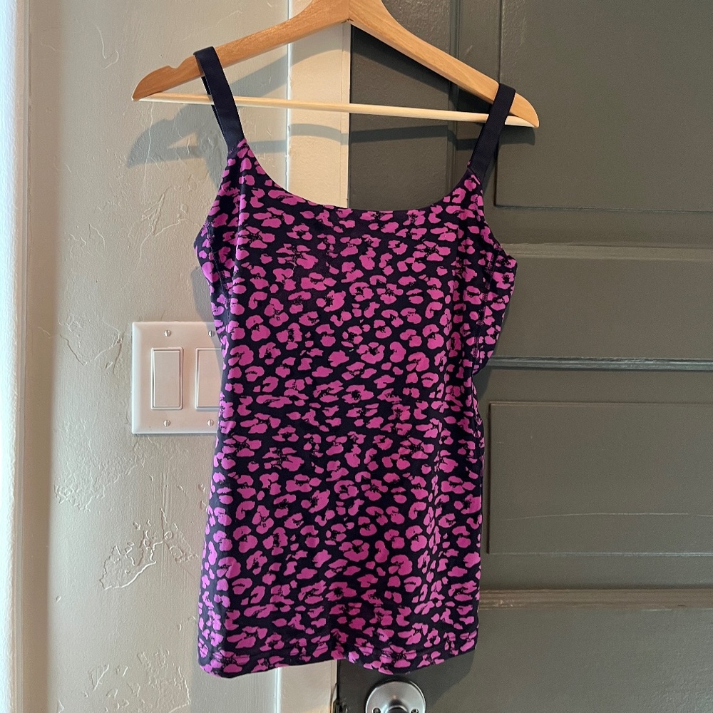 Pinkish/purple and navy leopard Lululemon Tank
